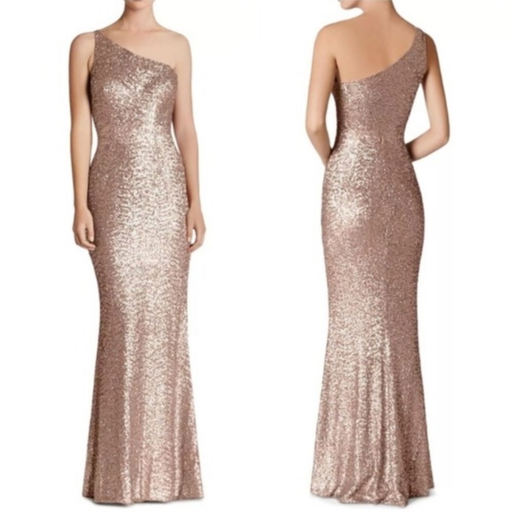 Ice Pink Sequin One Shoulder Dress